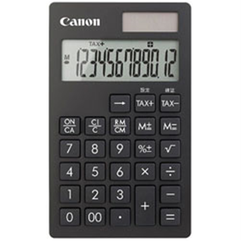 キヤノン ビジネス電卓 ビジネス向け手帳シリーズ 黒 KS-12T-BK ［12桁 /W税率非対応］ KS12TBKSOB 1個（ご注文単位1個）【直送品】
