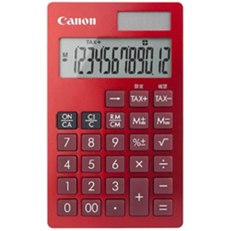 キヤノン ビジネス電卓 ビジネス向け手帳シリーズ 赤 KS-12T-RD ［12桁 /W税率非対応］ KS12TRDSOB 1個（ご注文単位1個）【直送品】