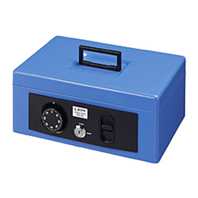 ライオン事務器 221-01 手提金庫　HS-93  ブルー ［ダイヤル式］ 22101 1個（ご注文単位1個）【直送品】