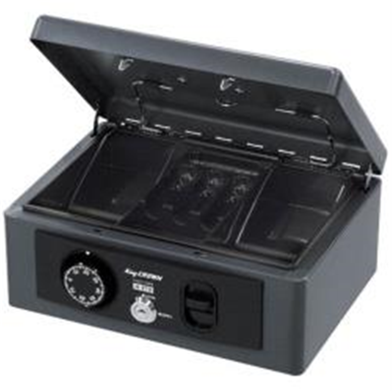 日本アイエスケイ 手提金庫 A5 H-27D ダークグレー ［鍵式＋ダイヤル式］ H27Dﾀﾞｰｸｸﾞﾚｰ 1個（ご注文単位1個）【直送品】