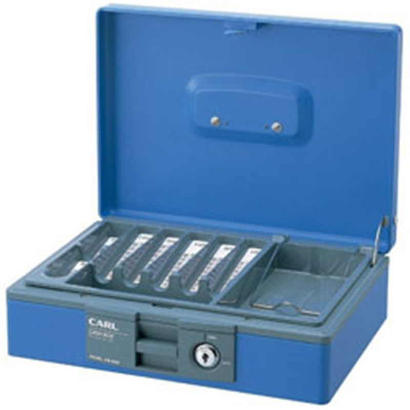 カール事務器 キャッシュボックス CB-8400-B ブルー ［鍵式］ CB8400B 1個（ご注文単位1個）【直送品】