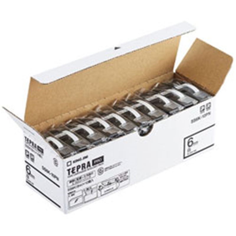 キングジム PROテープエコパック 10個入り SS6K-10PN 白 ［黒文字 /6mm幅］ SS6K10PN 1個（ご注文単位1個）【直送品】