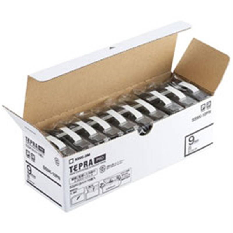 キングジム PROテープエコパック 10個入り SS9K-10PN 白 ［黒文字 /9mm幅］ SS9K10PN 1個（ご注文単位1個）【直送品】