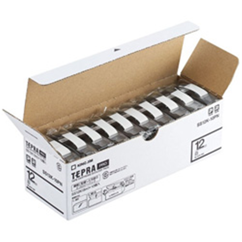 キングジム PROテープエコパック 10個入り SS12K-10PN 白 ［黒文字 /12mm幅］ SS12K10PN 1個（ご注文単位1個）【直送品】