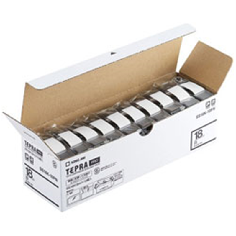 キングジム PROテープエコパック 10個入り SS18K-10PN 白 ［黒文字 /18mm幅］ SS18K10PN 1個（ご注文単位1個）【直送品】