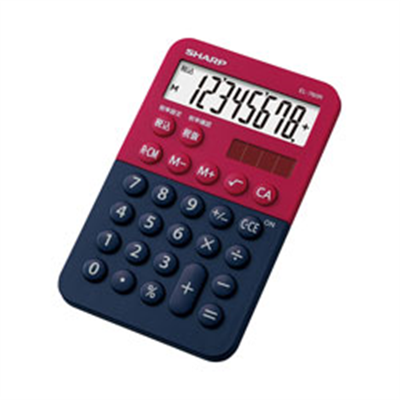 シャープ ミニミニナイスサイズ電卓  レッド系 EL-760R-RX ［8桁 /W税率非対応］ EL760R 1個（ご注文単位1個）【直送品】
