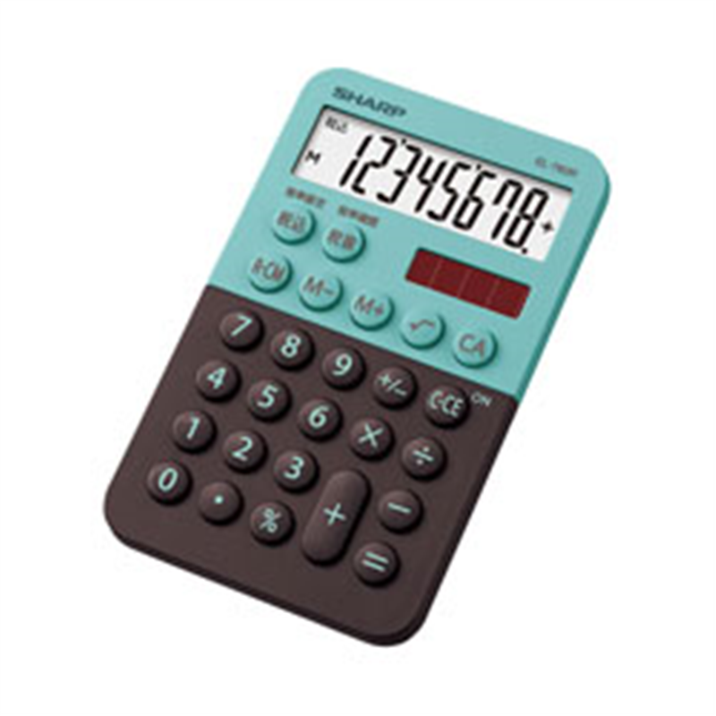 シャープ ミニミニナイスサイズ電卓  グリーン系 EL-760R-GX ［8桁 /W税率非対応］ EL760R 1個（ご注文単位1個）【直送品】