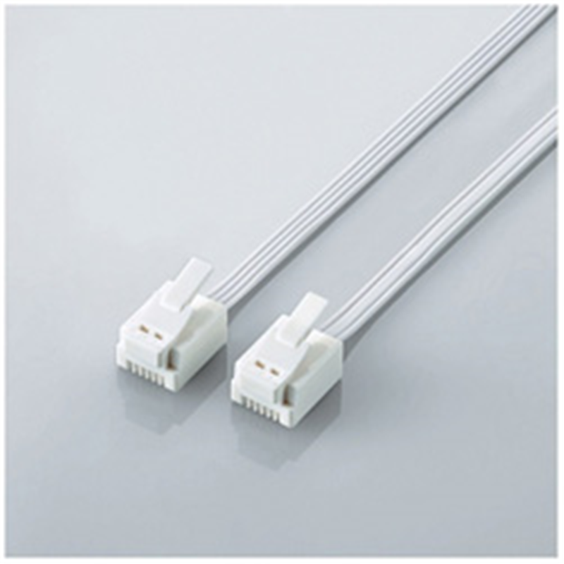 エレコム スリムモジュラーケーブル （0.5m／4極6芯／爪折れ防止／ホワイト）　MJ-T05WH MJT05WH 1個（ご注文単位1個）【直送品】