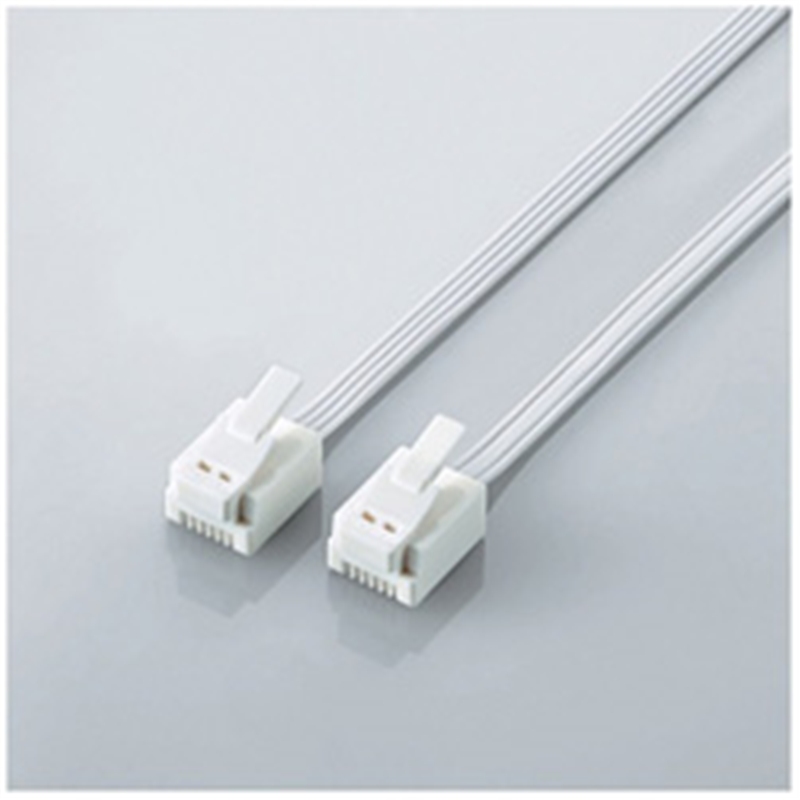 エレコム スリムモジュラーケーブル （10m／4極6芯／爪折れ防止／ホワイト）　MJ-T10WH MJT10WH 1個（ご注文単位1個）【直送品】