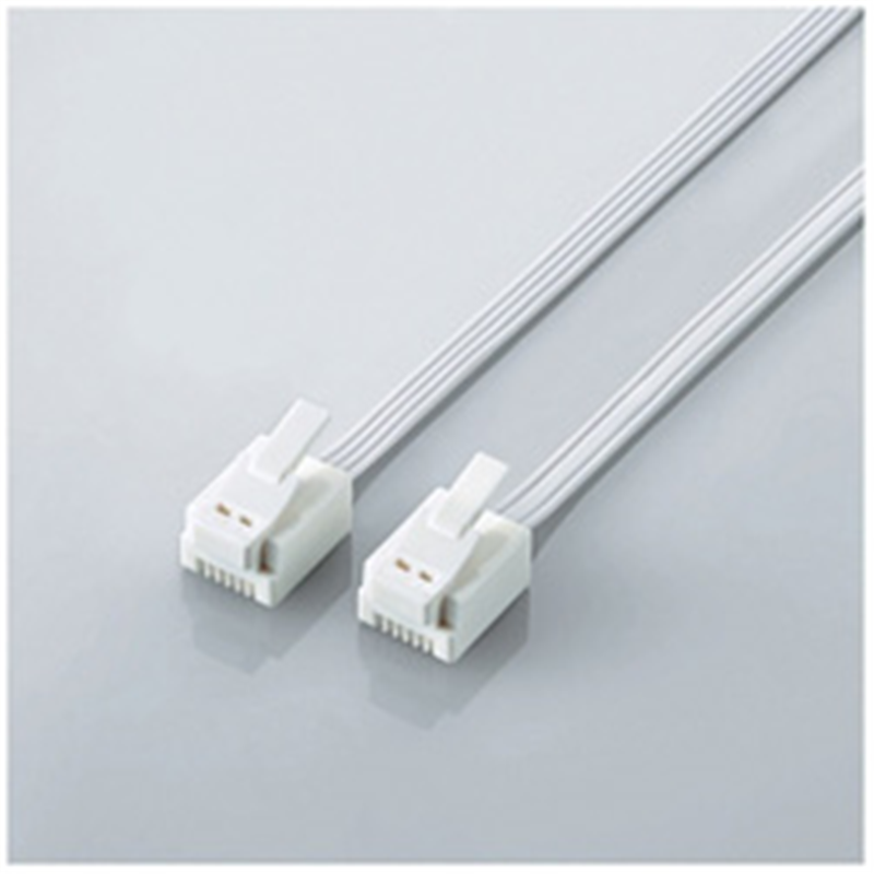 エレコム スリムモジュラーケーブル （15m／4極6芯／爪折れ防止／ホワイト）　MJ-T15WH MJT15WH 1個（ご注文単位1個）【直送品】