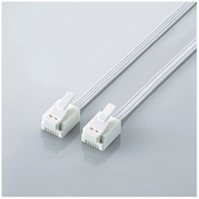 エレコム スリムモジュラーケーブル （1.0m／4極6芯／爪折れ防止／ホワイト）　MJ-T1WH MJT1WH 1個（ご注文単位1個）【直送品】