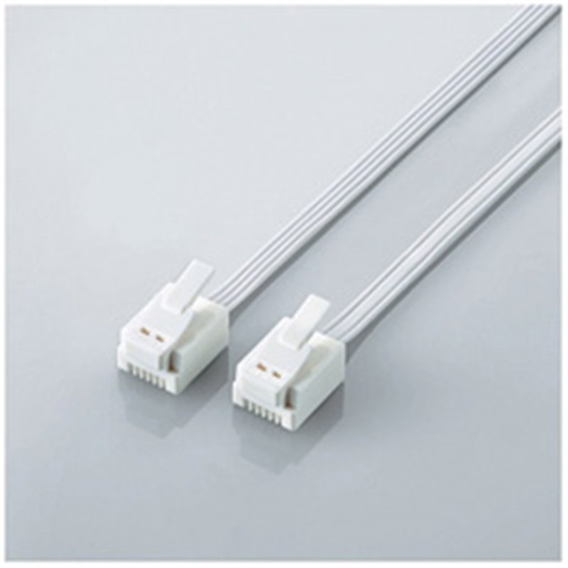 エレコム スリムモジュラーケーブル （20m／4極6芯／爪折れ防止／ホワイト）　MJ-T20WH MJT20WH 1個（ご注文単位1個）【直送品】