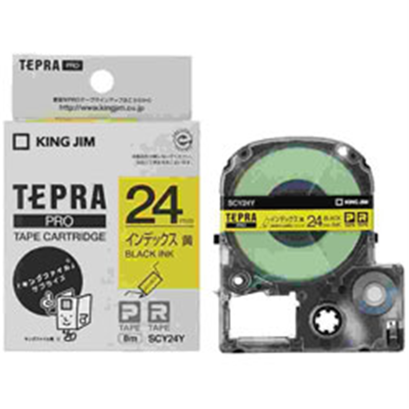 キングジム インデックスラベル SCY24Y 黄 ［黒文字 /24mm幅］ SCY24Y 1個（ご注文単位1個）【直送品】