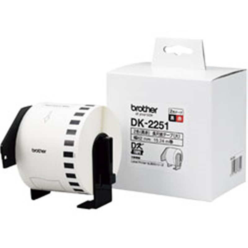 ブラザー ラベルライター用長尺紙テープ　黒赤文字 DK-2251 白 ［62mm幅］ DK2251 1個（ご注文単位1個）【直送品】