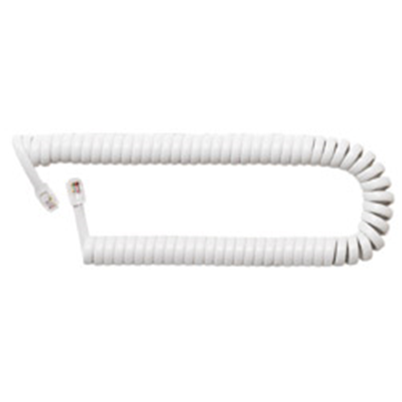 ミヨシ 受話器用カールコード 0.3m ストレート結線 白 DCJ403SWH 1個(ご注文単位1個)【直送品】