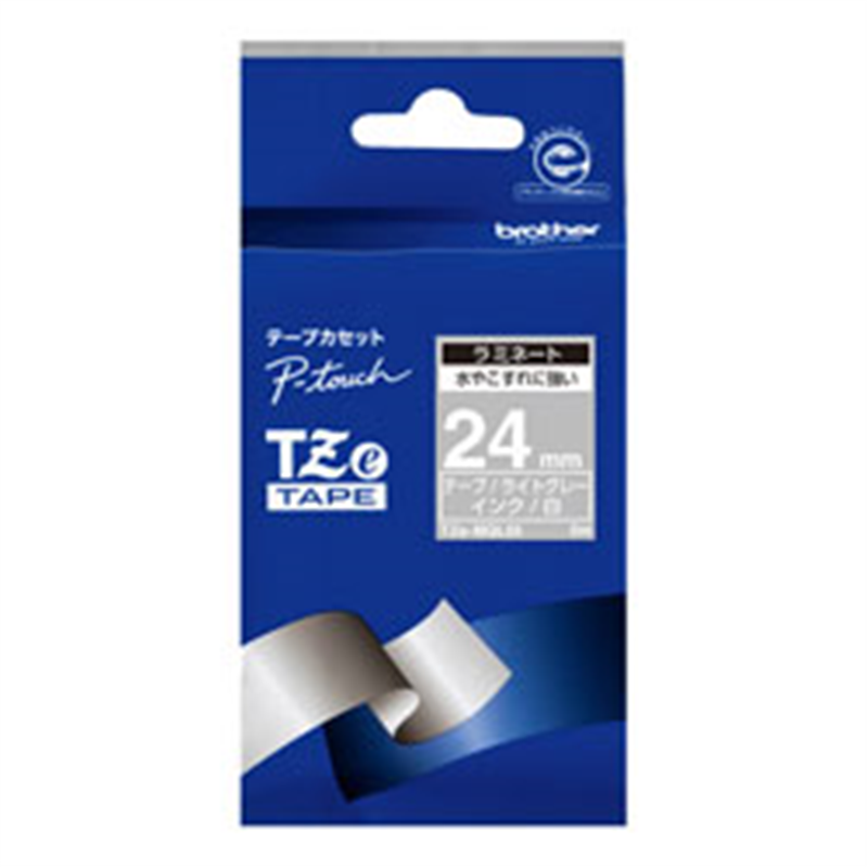 ブラザー 【ブラザー純正】ピータッチ ラミネートテープ TZe-MQL55 幅24mm (白文字/ライトグレー/つや消し) TZe TAPE ライトグレー(つや消し) TZe-MQL55 ［白文字 /24mm幅］ TZEMQL55 1個（ご注文単位1個）【直送品】