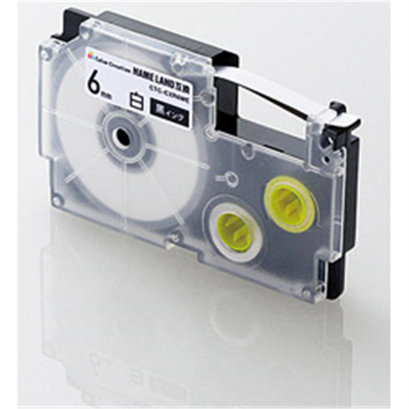 カラークリエーション ネームランド用互換テープ CTC-CXR6WE 白 ［黒文字 /6mm幅］ CTCCXR6WE 1個（ご注文単位1個）【直送品】