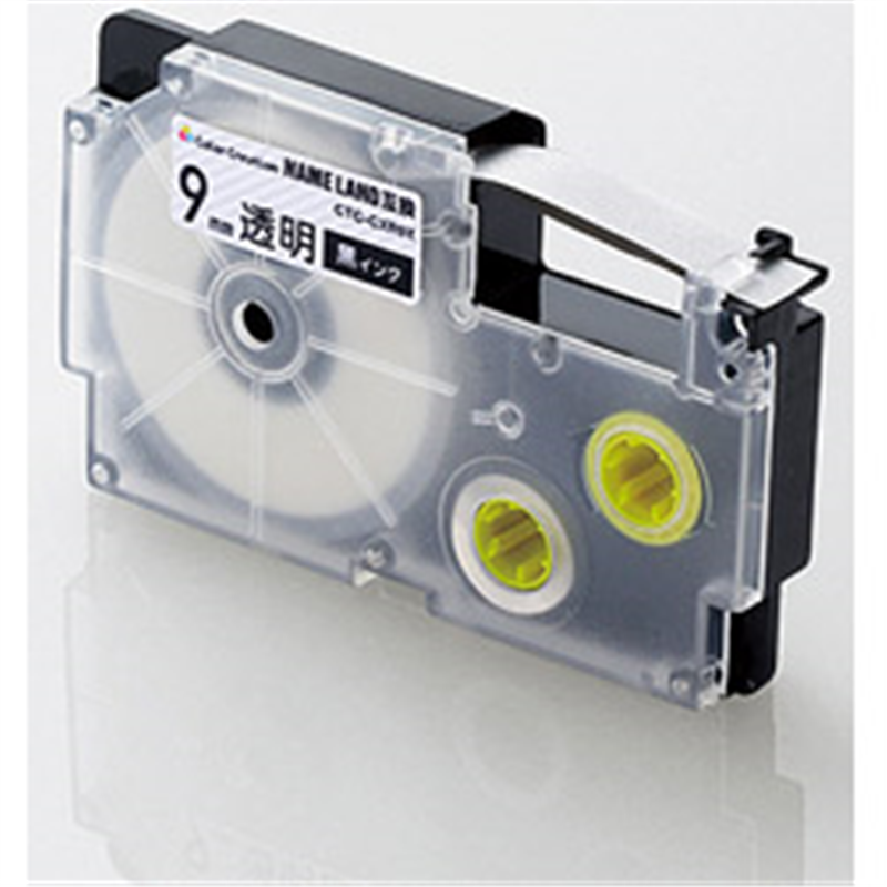 カラークリエーション ネームランド用互換テープ CTC-CXR9X 透明 ［黒文字 /9mm幅］ CTCCXR9X 1個（ご注文単位1個）【直送品】
