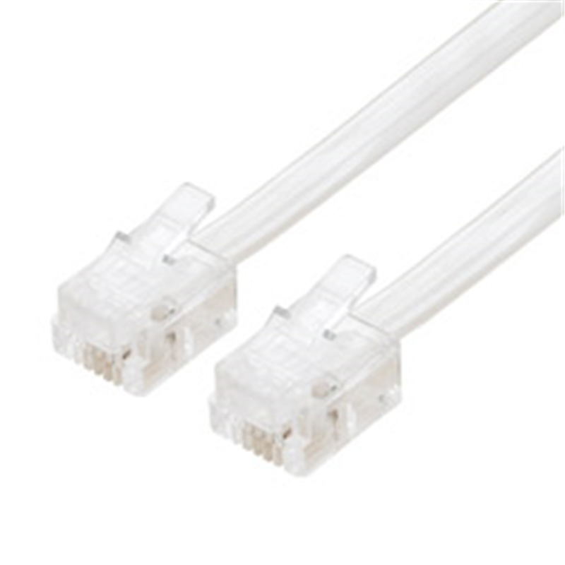 ミヨシ 6極2芯 電話機コード 3m DC-203/WH DC203WH 1個(ご注文単位1個)【直送品】