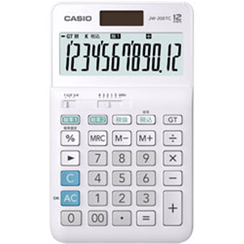 カシオ W税計算対応電卓 JW-200TC-N  ［W税率対応 /12桁］ JW200TCN 1個（ご注文単位1個）【直送品】