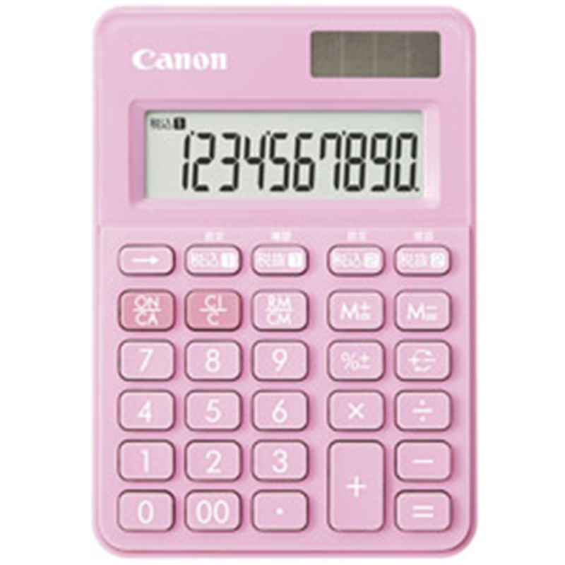 キヤノン W税ミニミニ電卓  Strawberry Pink LS-100WT-SP ［10桁 /W税率対応］ LS100WTSP 1個（ご注文単位1個）【直送品】