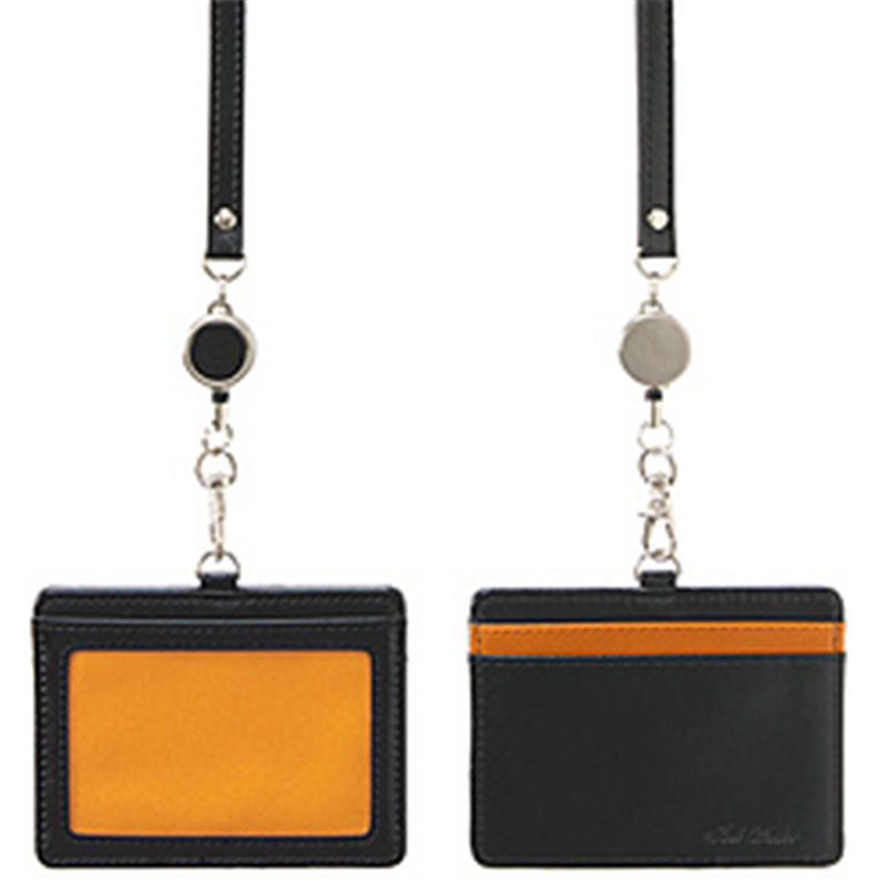 セキセイ BP-5703 リール付き IDカードホルダー  ブラックオレンジ BP5703 1個（ご注文単位1個）【直送品】