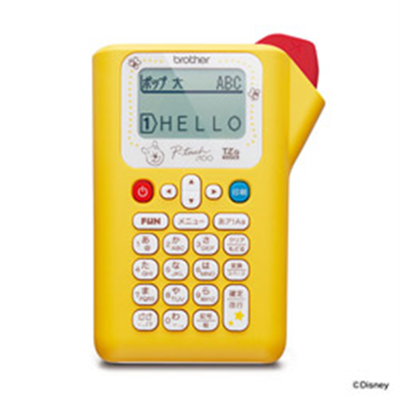 ブラザー ラベルライター P-touch（ピータッチ） PT-J100PHY プーさんイエロー PTJ100PHY 1個（ご注文単位1個）【直送品】