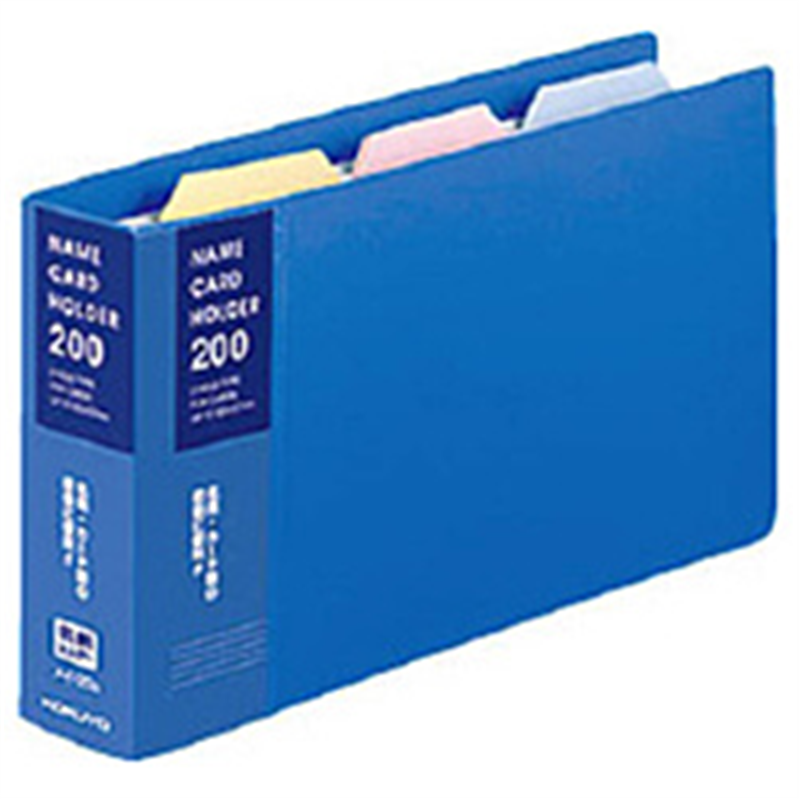 コクヨ 名刺ホルダー 替紙式 2穴 縦入 204名 ﾒｲ-20B  青 ﾒｲ20NB 1個（ご注文単位1個）【直送品】