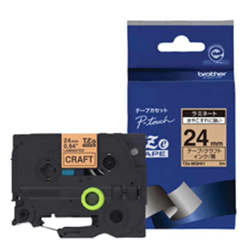 ブラザー 【ブラザー純正】ピータッチ ラミネートテープ TZe-MQH51 幅24mm (黒文字/クラフト/つや消し)   TZe-MQH51 ［黒文字 /24mm幅］ TZEMQH51 1個（ご注文単位1個）【直送品】