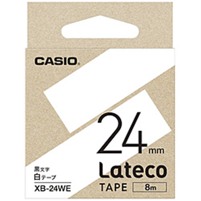 カシオ ラベルライターLateco用テープ  白 XB-24WE ［黒文字 /24mm幅］ XB24WE 1個（ご注文単位1個）【直送品】