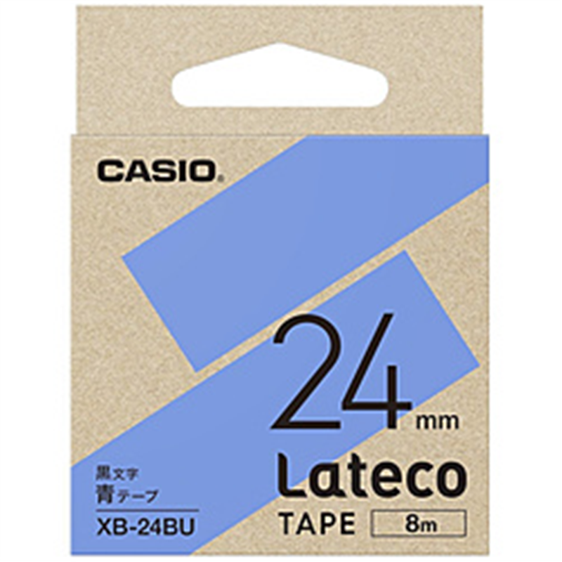 カシオ ラベルライターLateco用テープ  青 XB-24BU ［黒文字 /24mm幅］ XB24BU 1個（ご注文単位1個）【直送品】
