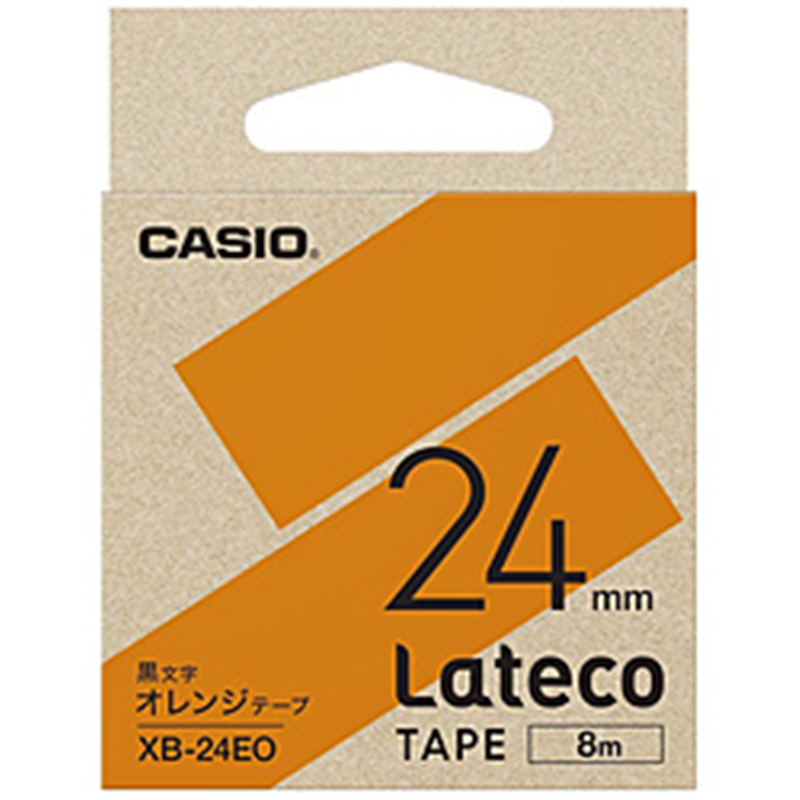 カシオ ラベルライターLateco用テープ  オレンジ XB-24EO ［黒文字 /24mm幅］ XB24EO 1個（ご注文単位1個）【直送品】