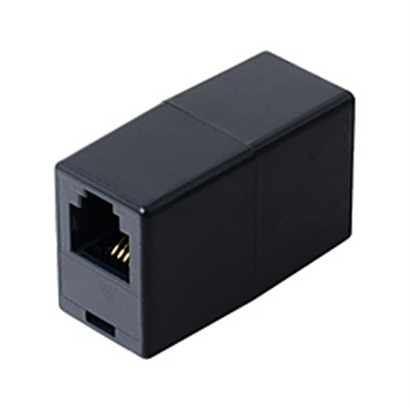 ミヨシ 6極4芯対応 電話機コード延長アダプタ ブラック DA40BK 1個(ご注文単位1個)【直送品】