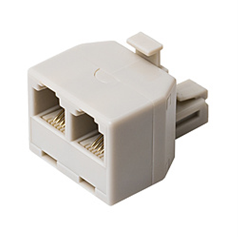 ミヨシ 6極4芯対応 電話機コード分配アダプタ 直挿しタイプ DA42WH 1個(ご注文単位1個)【直送品】