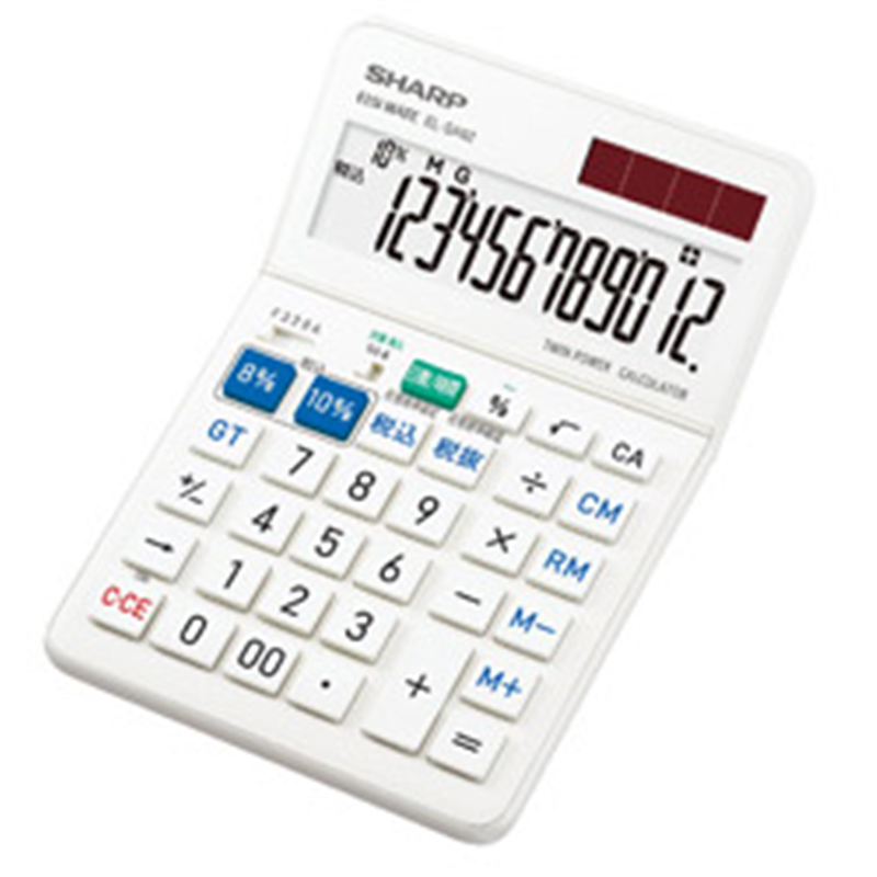 シャープ 電卓 軽減税率対応実務電卓 抗菌仕様セミデスクトップタイプ［W税率対応/12桁］   EL-SA92-X ［12桁 /W税率対応］ ELSA92X 1個（ご注文単位1個）【直送品】