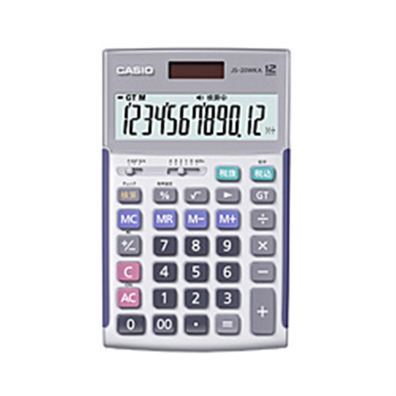 カシオ 本格実務電卓(検算)  シルバー JS-20WKA-SR-N ［12桁 /W税率非対応］ JS20WKASRN 1個（ご注文単位1個）【直送品】