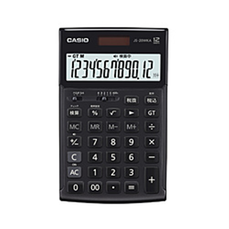カシオ 本格実務電卓(検算)  ブラック JS-20WKA-BK-N ［12桁 /W税率非対応］ JS20WKABKN 1個（ご注文単位1個）【直送品】