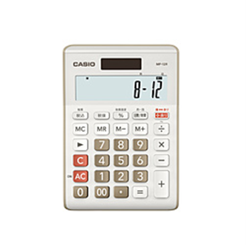 カシオ 余り計算電卓  ベージュ MP-12R-BE-N ［12桁 /W税率非対応］ MP12RBEN 1個（ご注文単位1個）【直送品】