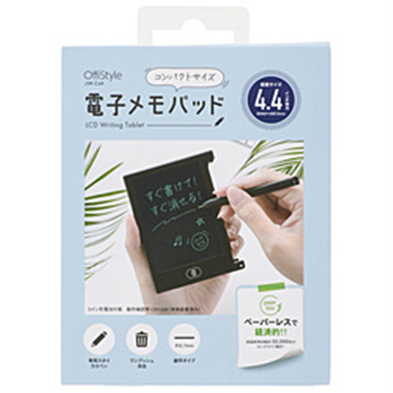 オーム電機 JIM-C4K 電子メモパッド 4.4インチ OffiStyle JIMC4K 1個(ご注文単位1個)【直送品】