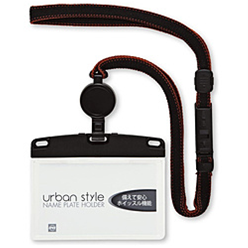 オープン工業 吊り下げ名札　リール式アーバン　ブラック NU3PBK 1個（ご注文単位1個）【直送品】