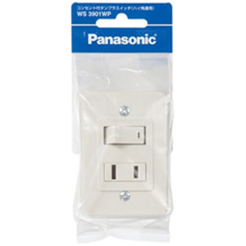 パナソニック コンセント付タンブラスイッチ WS3901WP WS3901WP 1個(ご注文単位1個)【直送品】