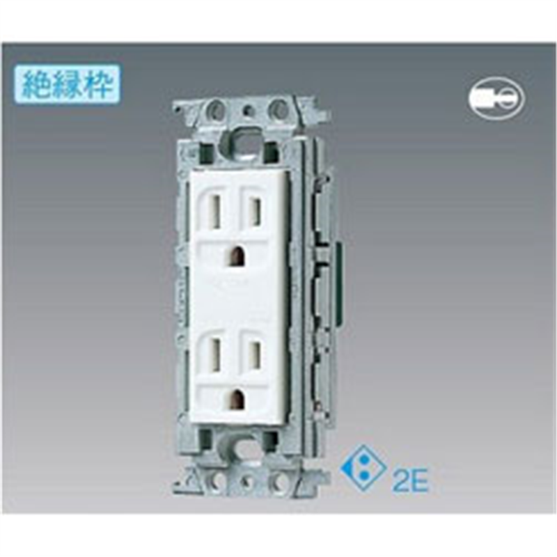 パナソニック 埋込接地ダブルコンセント(絶縁枠付/ホワイト) WTF13124WK WTF13124WK 1個（ご注文単位1個）【直送品】