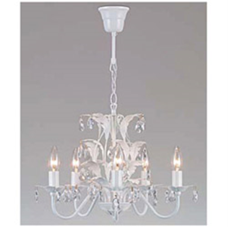 東京メタル工業 シャンデリア照明 5灯 (40W相当/E17/電球色 LEDシャンデリア電球×5灯付) JF-CH0800WHZLE JFCH0800WHZLE 1個(ご注文単位1個)【直送品】