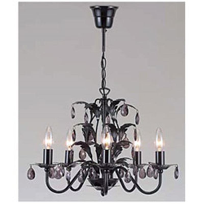 東京メタル工業 シャンデリアライト 5灯 ブラック (LEDシャンデリア電球 40W相当/E17/電球色×5灯付) JF-CH0800BKZLE JFCH0800BKZLE 1個(ご注文単位1個)【直送品】