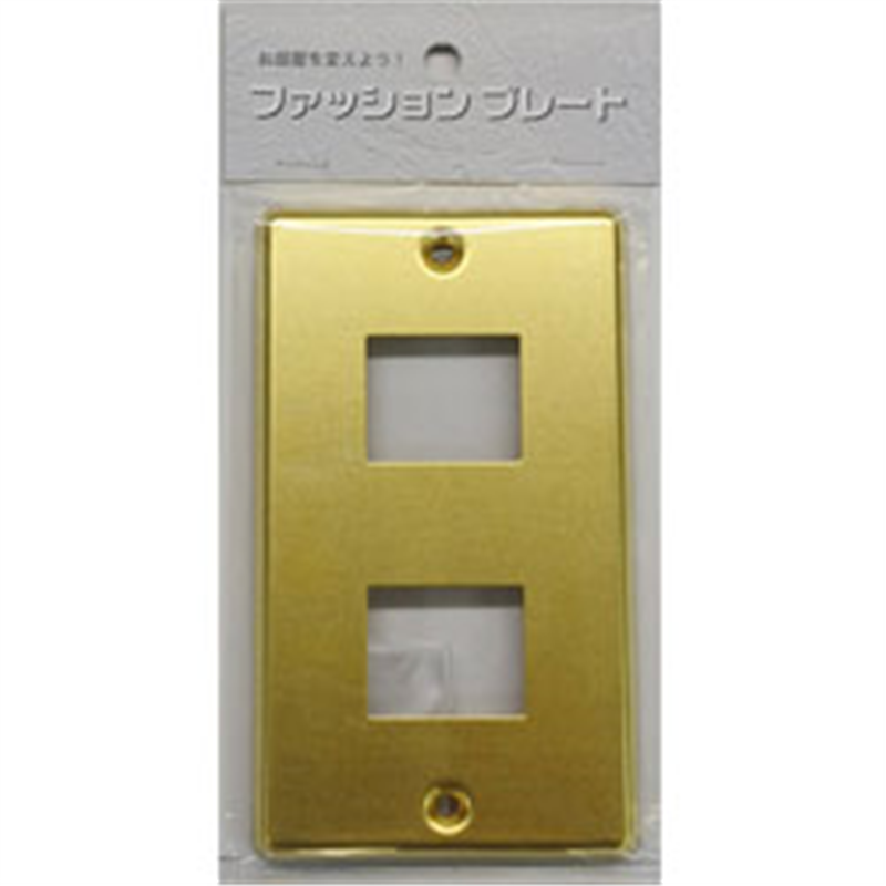 オーム電機　OHM　ELECTRIC スイッチプレート 真鍮 2個口用 HS-UC02 HSUC02 1個（ご注文単位1個）【直送品】