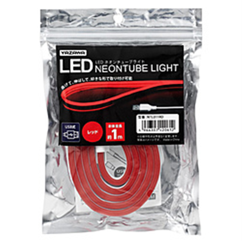 ヤザワ ネオンチューブライト　レッド　1m　USB電源　LED　NTL011RD NTL011RD 1個（ご注文単位1個）【直送品】