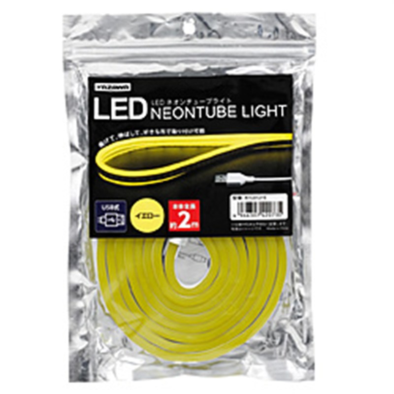 ヤザワ ネオンチューブライト　イエロー　2m　USB電源　LED　NTL012YE NTL012YE 1個（ご注文単位1個）【直送品】