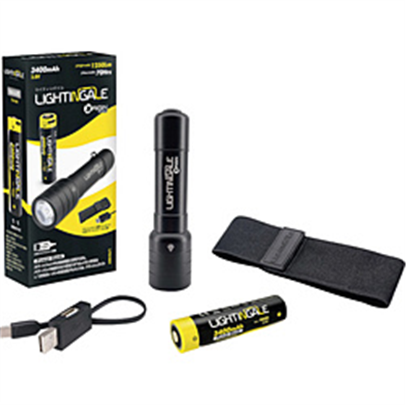 ライティンゲイルジャパン ライティンゲイル　明るさ1250ルーメンLEDフラッシュライト【スマホにも給電できる充電池付属】  ［防水対応］ LTG1001 1個（ご注文単位1個）【直送品】