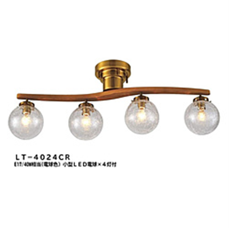インターフォルム シーリングライト Owen(オ-ウェン) クラック LED小型電球(E17/40W相当/電球色)×4灯付 LT-4024CR ［8畳 /電球色 /電気工事不要］ LT4024CR 1個（ご注文単位1個）【直送品】