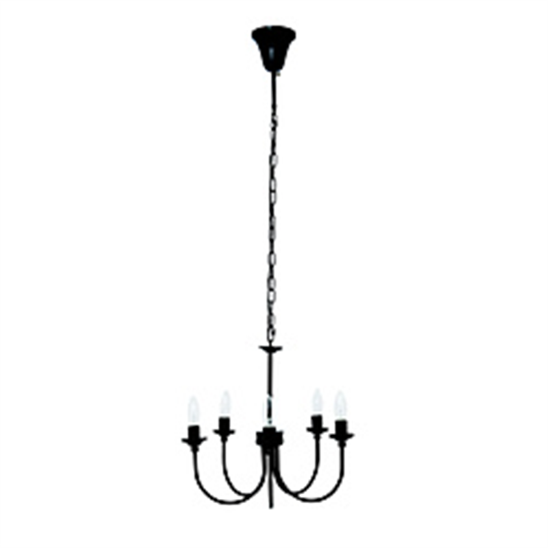 東京メタル工業 5灯 シャンデリア ブラック 40W相当LEDシャンデリア球×5灯付  YO-20 ［6畳 /電球色］ YO20 1個（ご注文単位1個）【直送品】